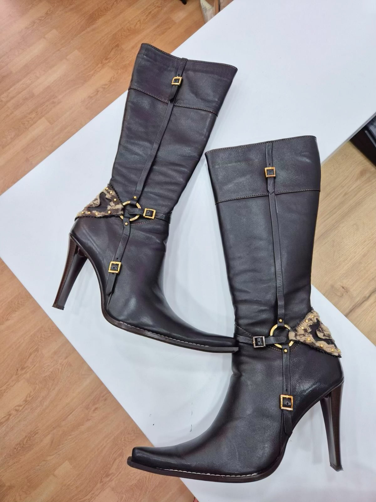 Leather boots