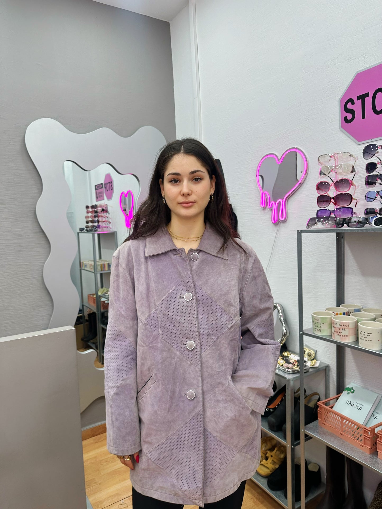 Lilac leather jacket