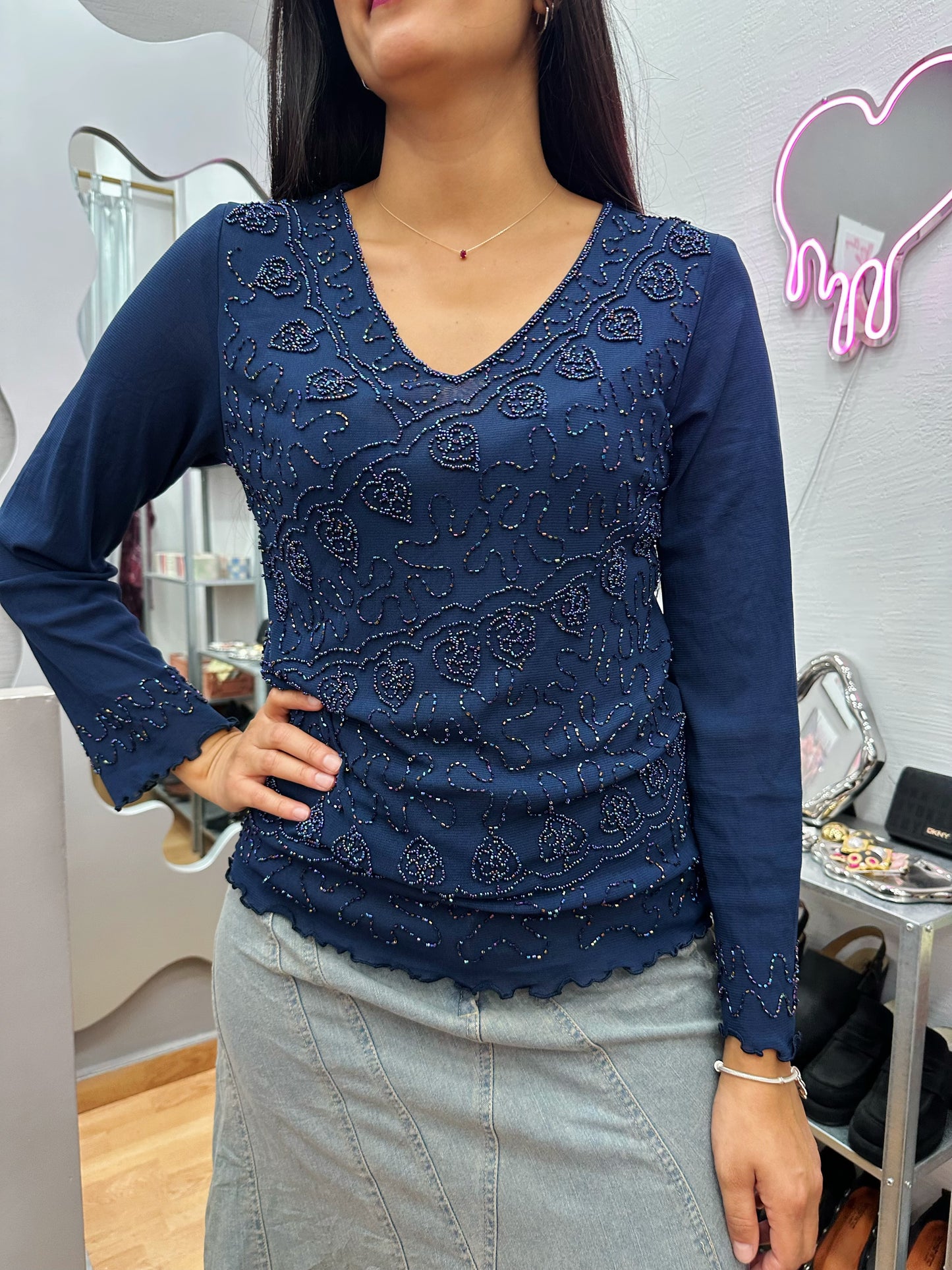 Deadstock embellished blouse