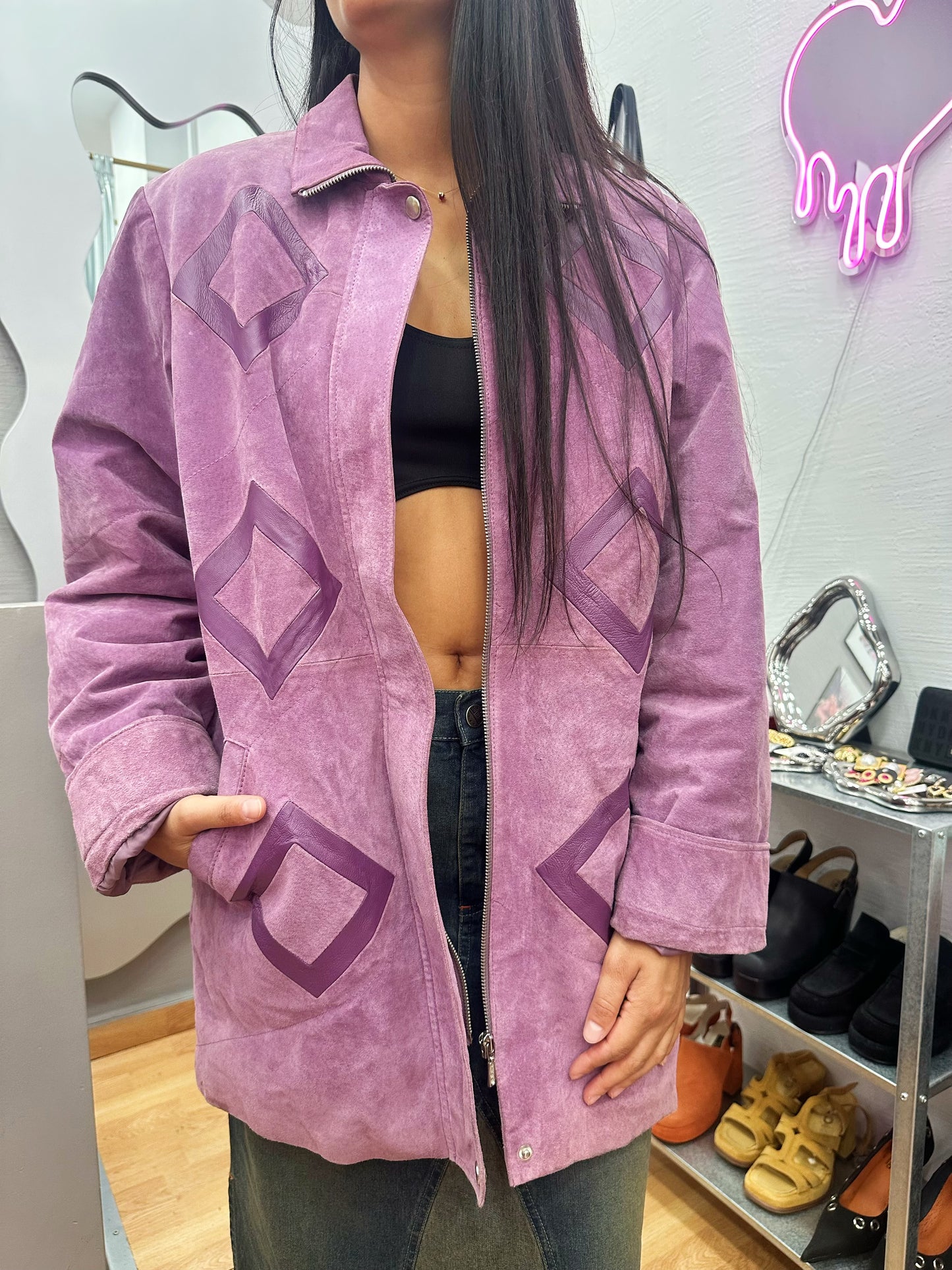 Purple leather jacket