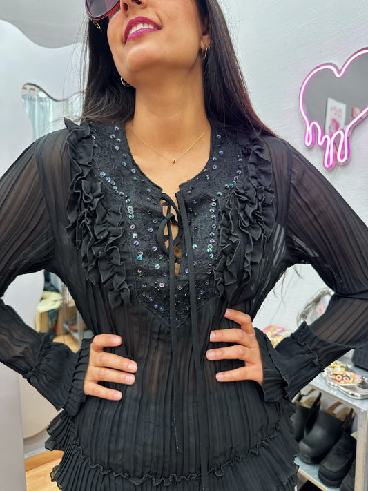 Ruffle embellished top