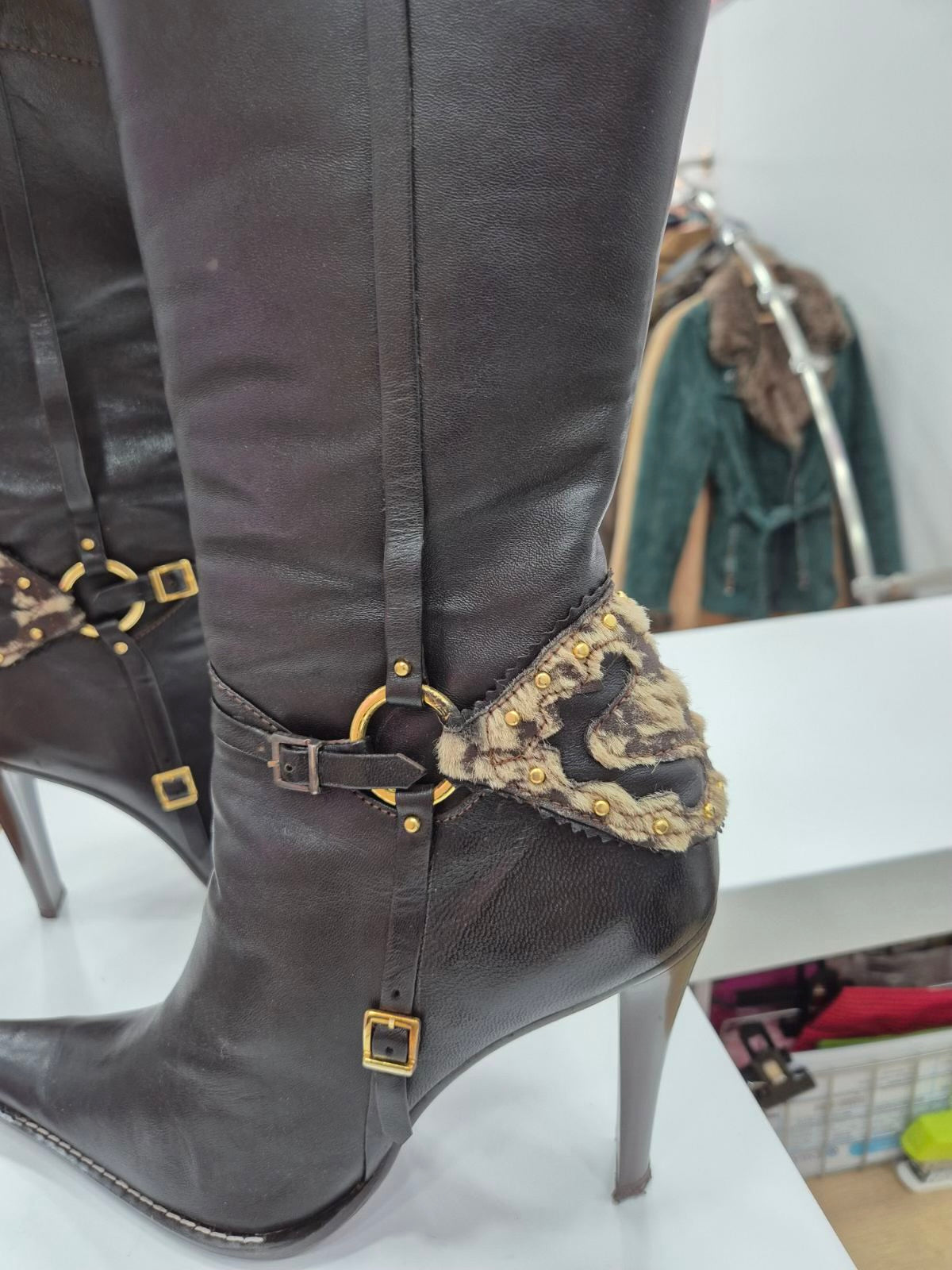 Leather boots