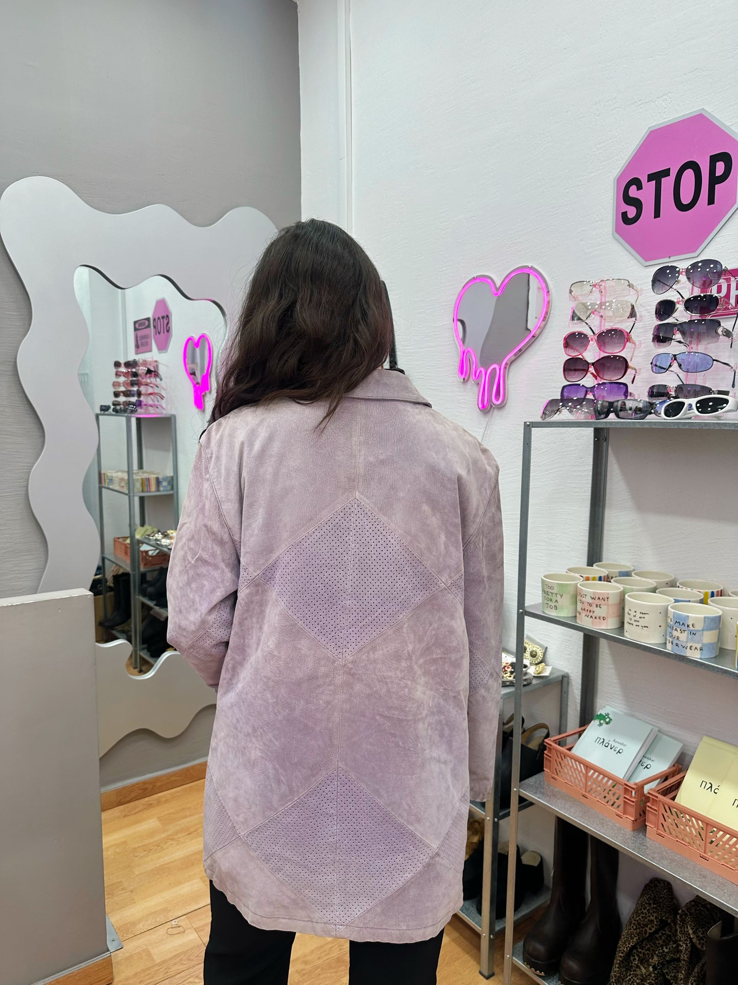 Lilac leather jacket