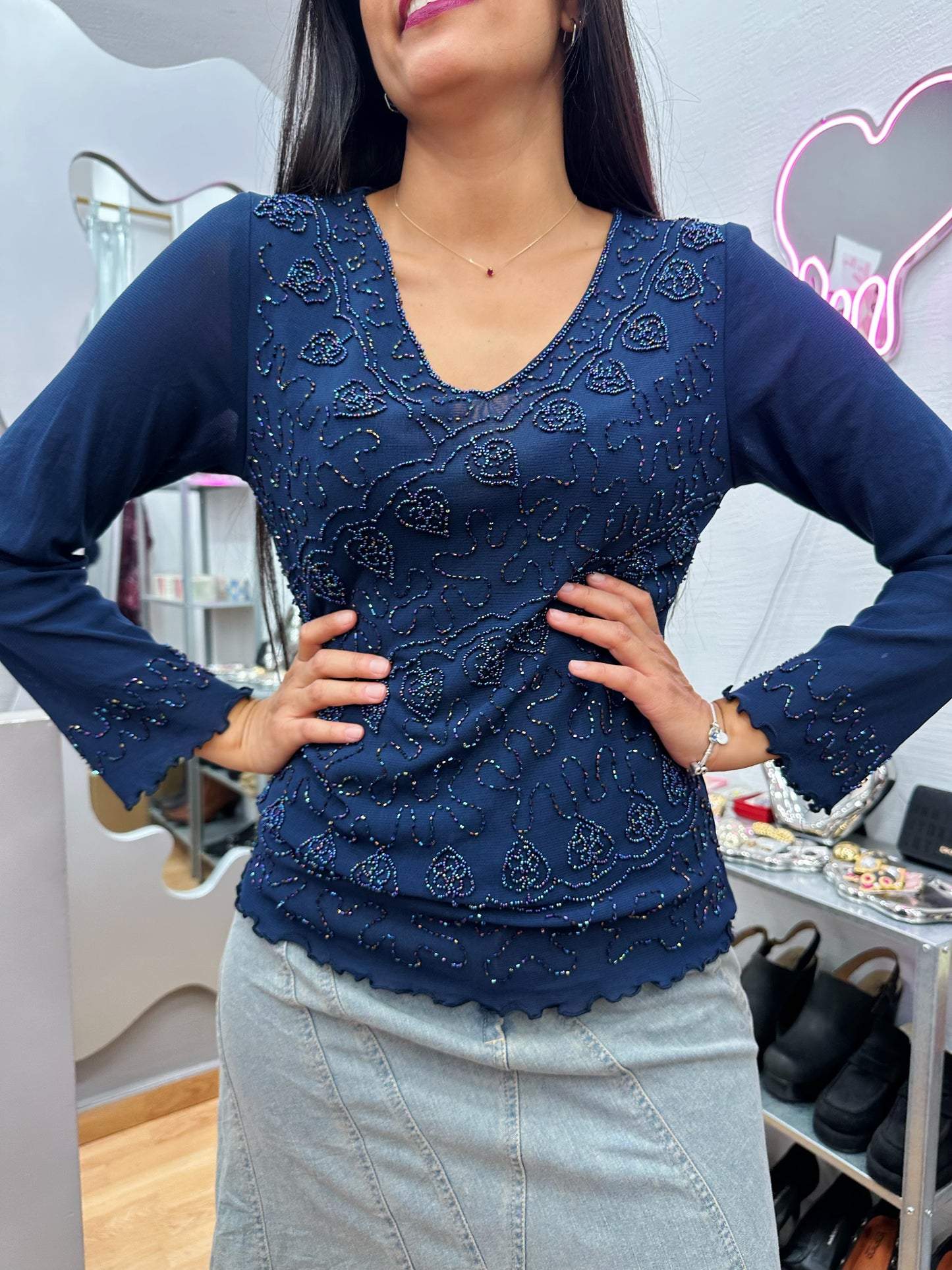 Deadstock embellished blouse