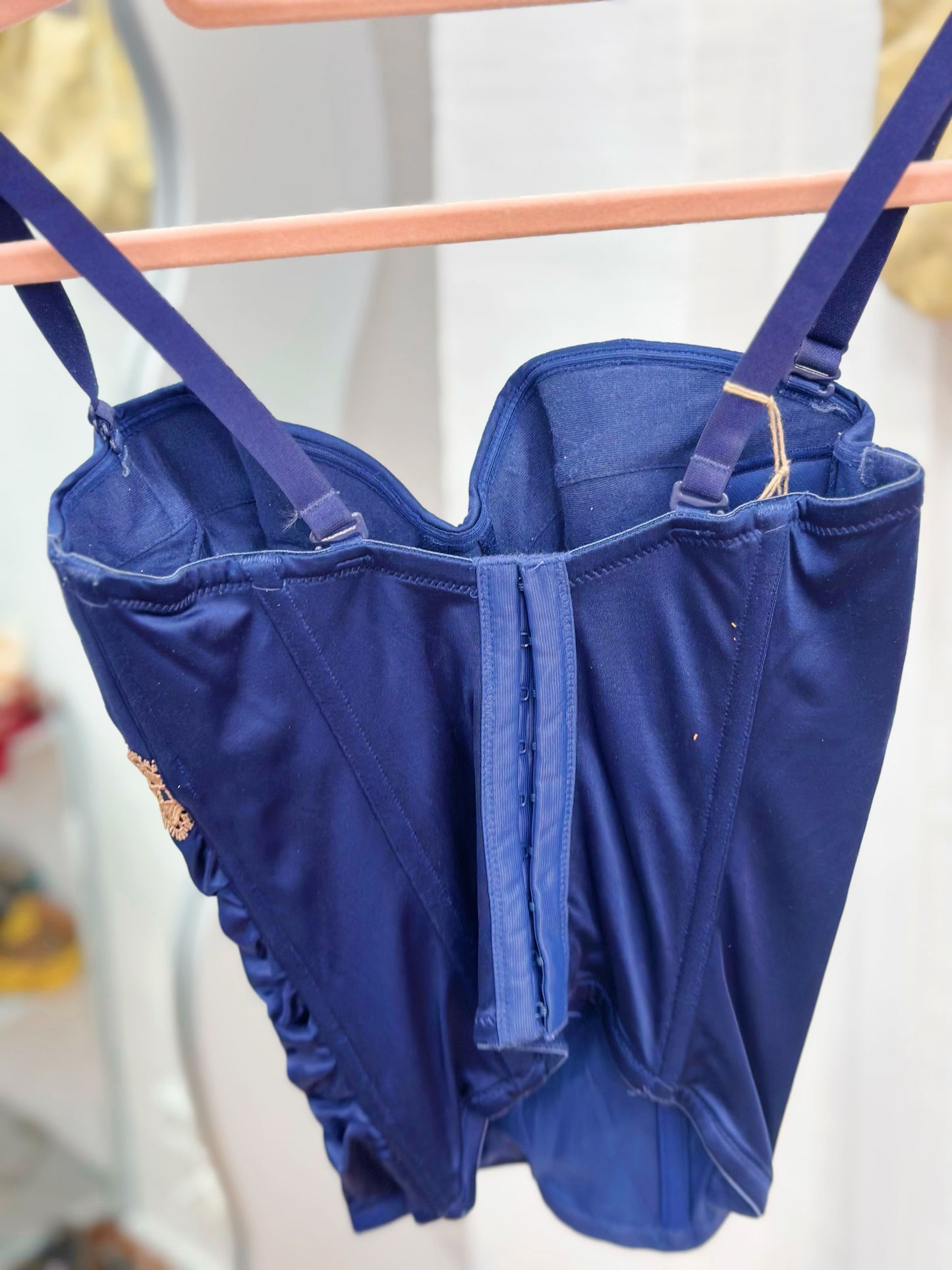 Blue corset with gold detail