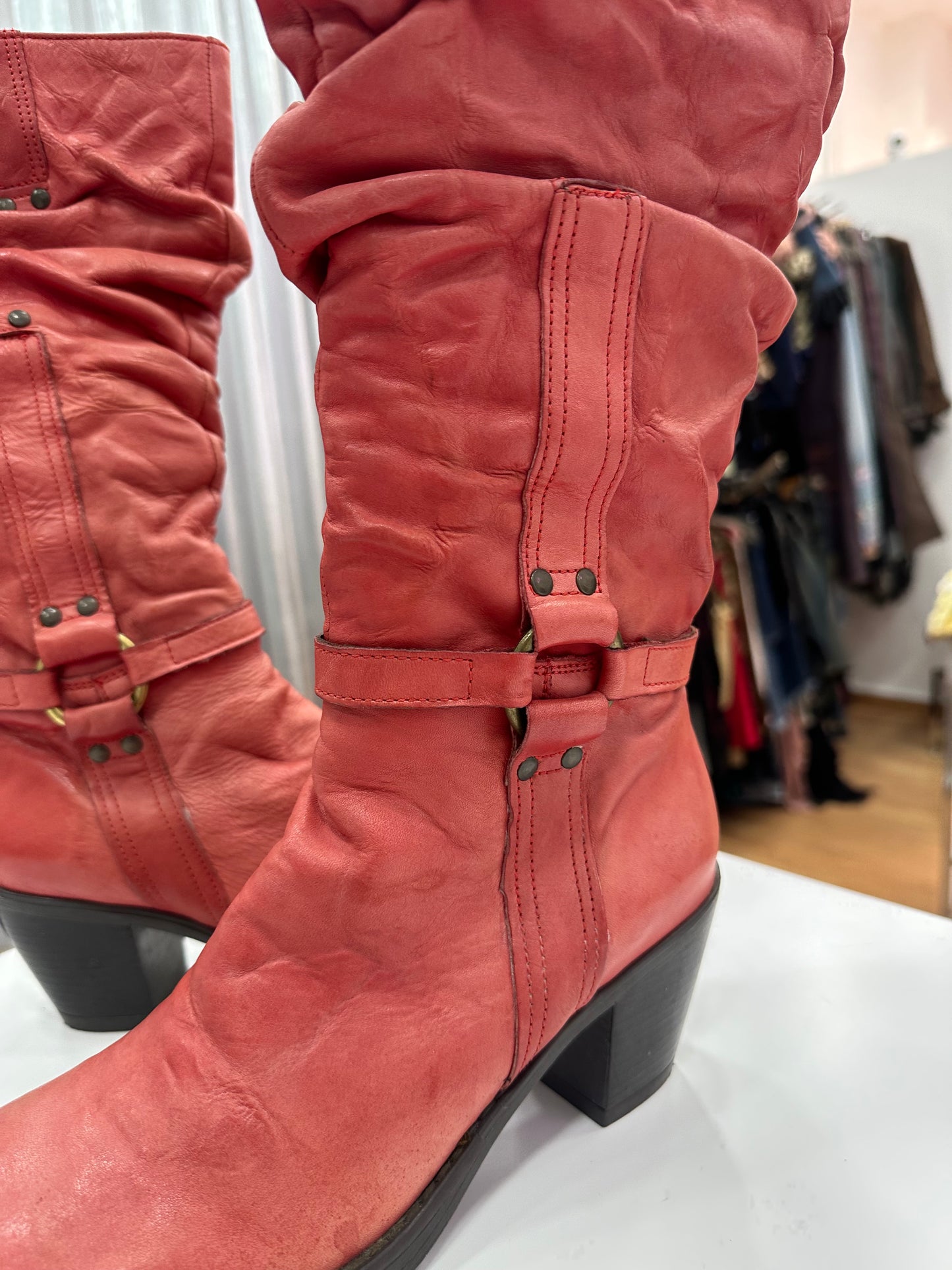 Deadstock real leather boots