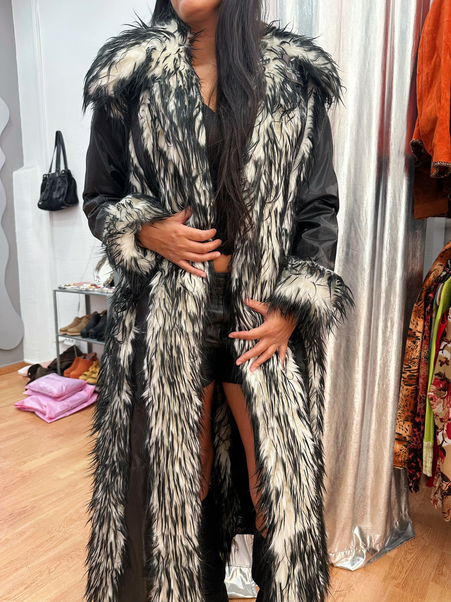 Deadstock handmade faux fur coat