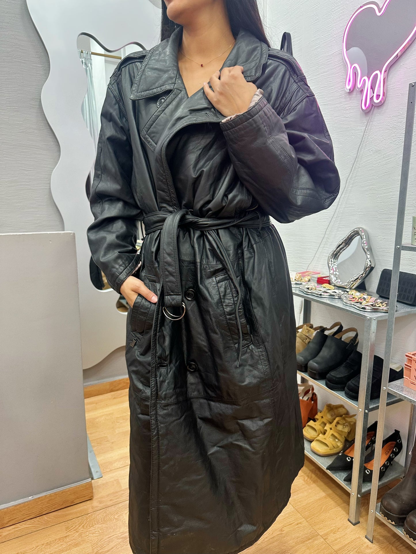 Real leather coat