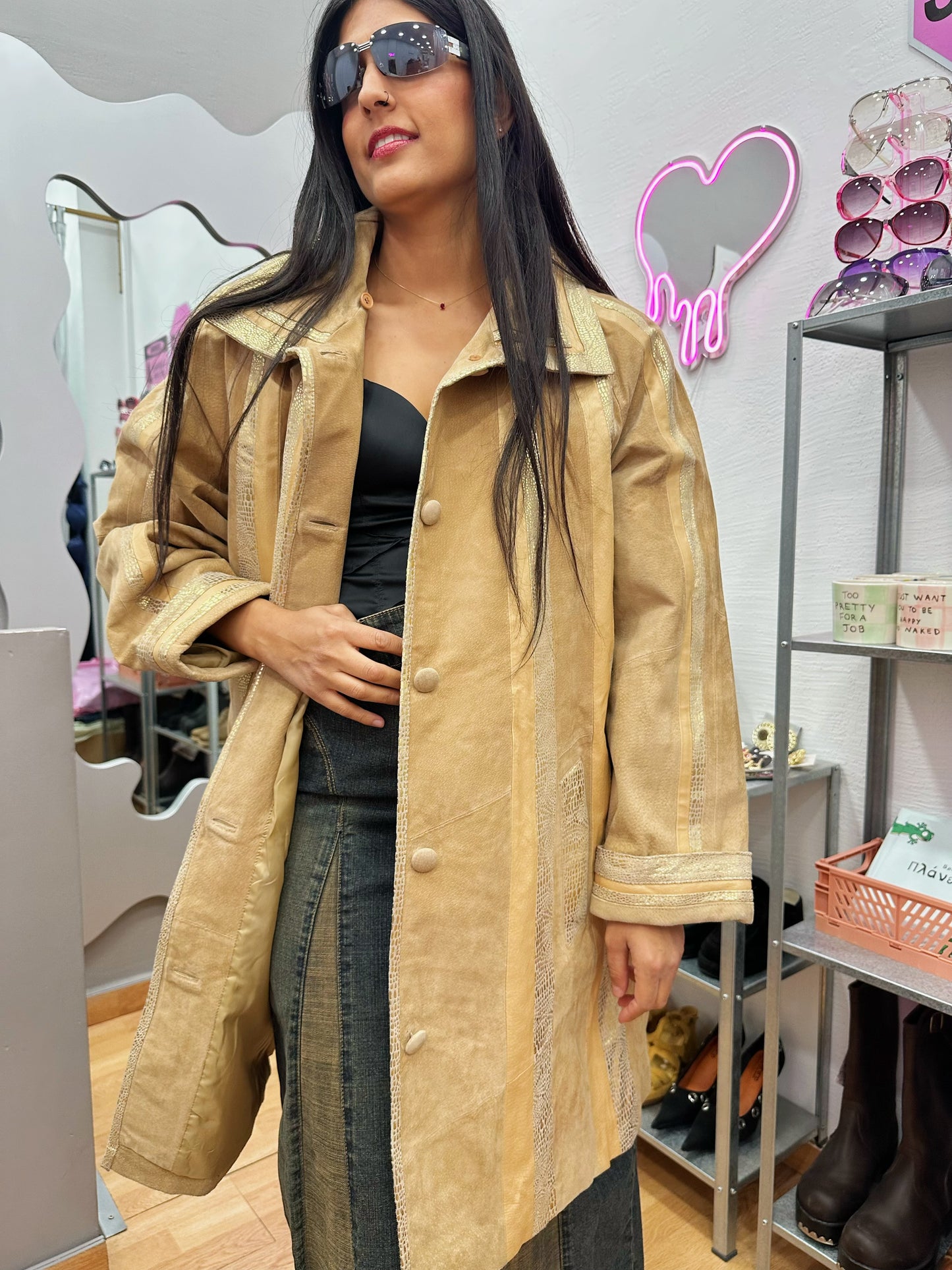 Patchwork leather jacket