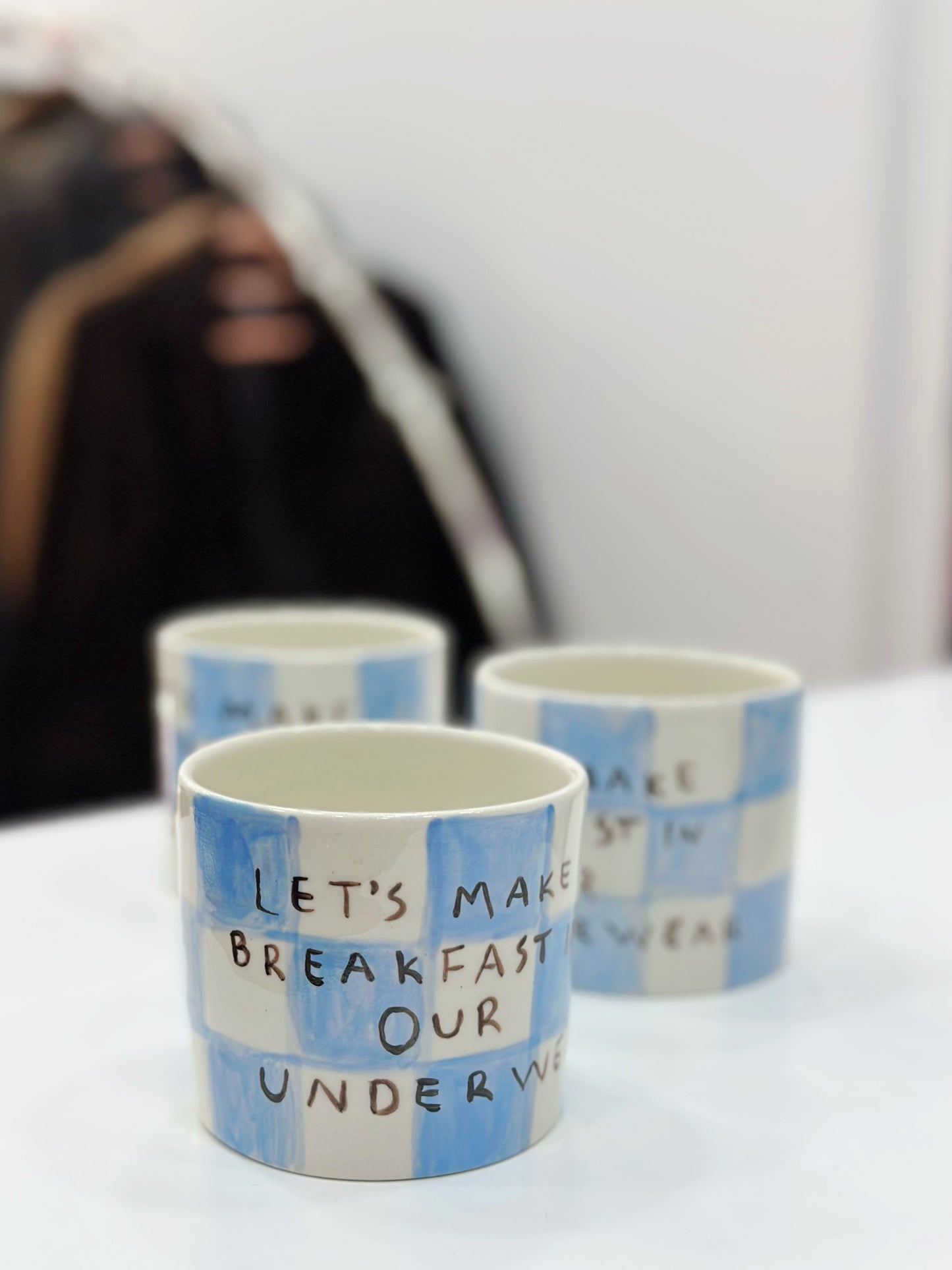 “Let’s make breakfast in our underwear” mug