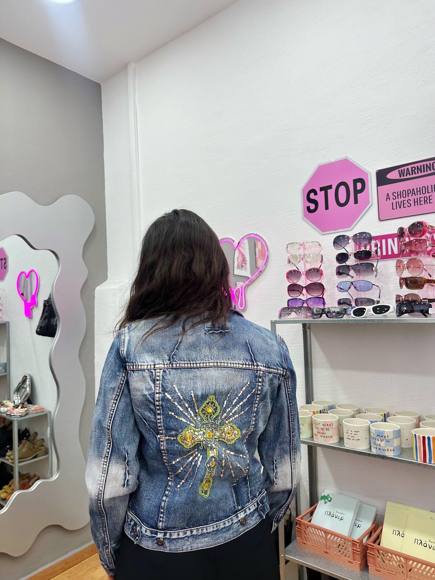 Denim jacket with embellishments