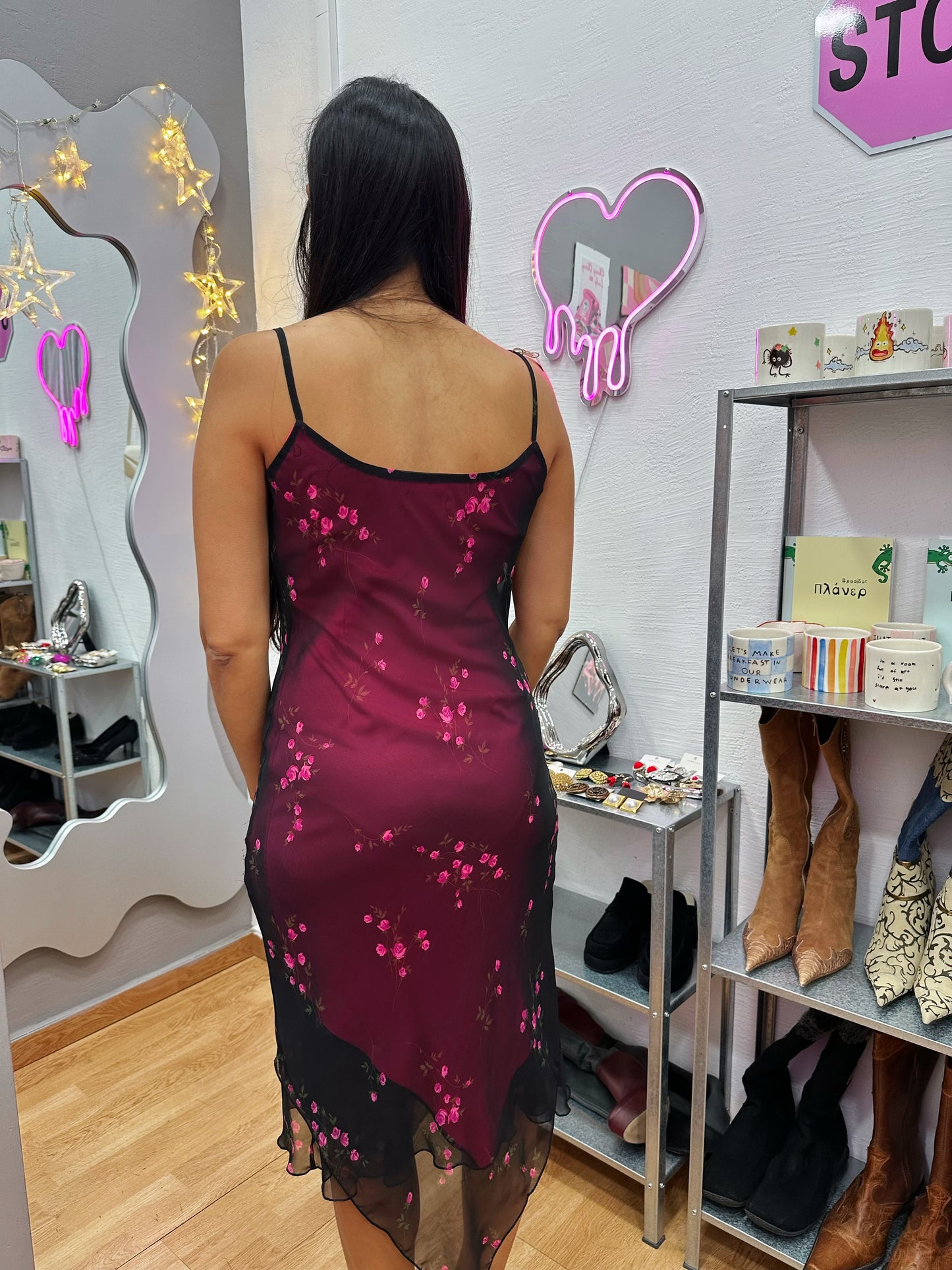 90s romantic floral dress