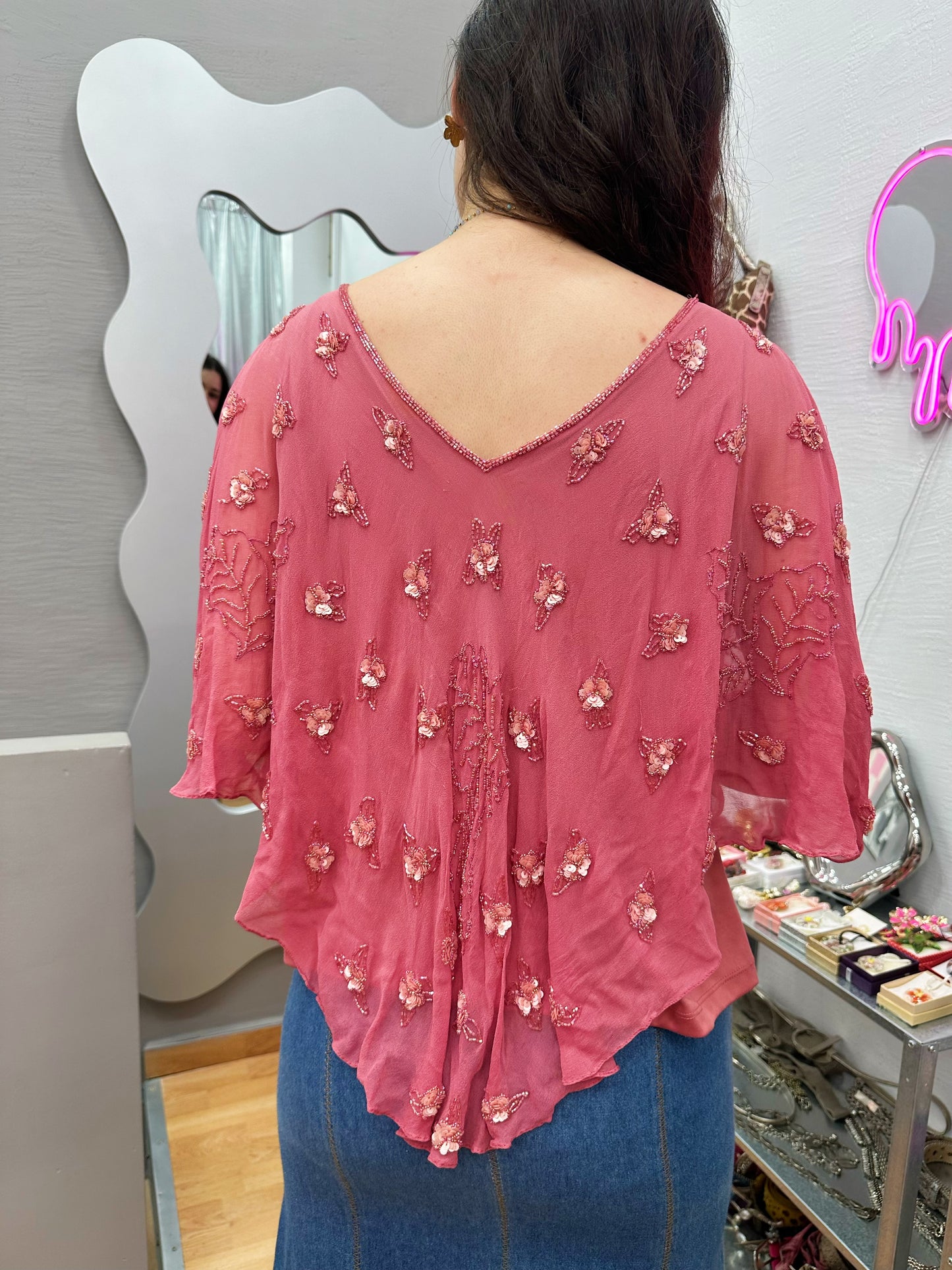 70s embellished blouse