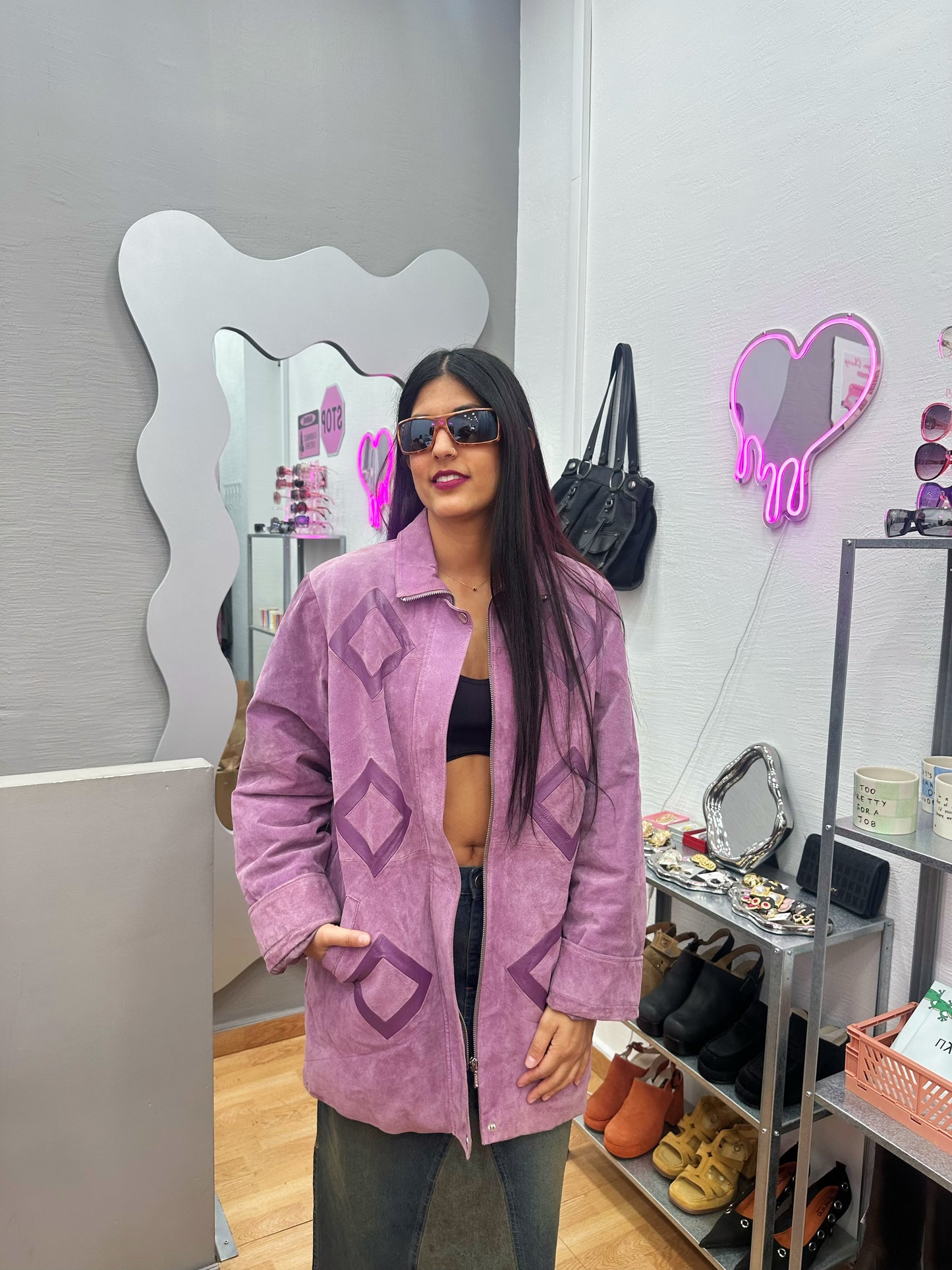 Purple leather jacket