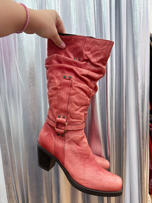 Deadstock real leather boots