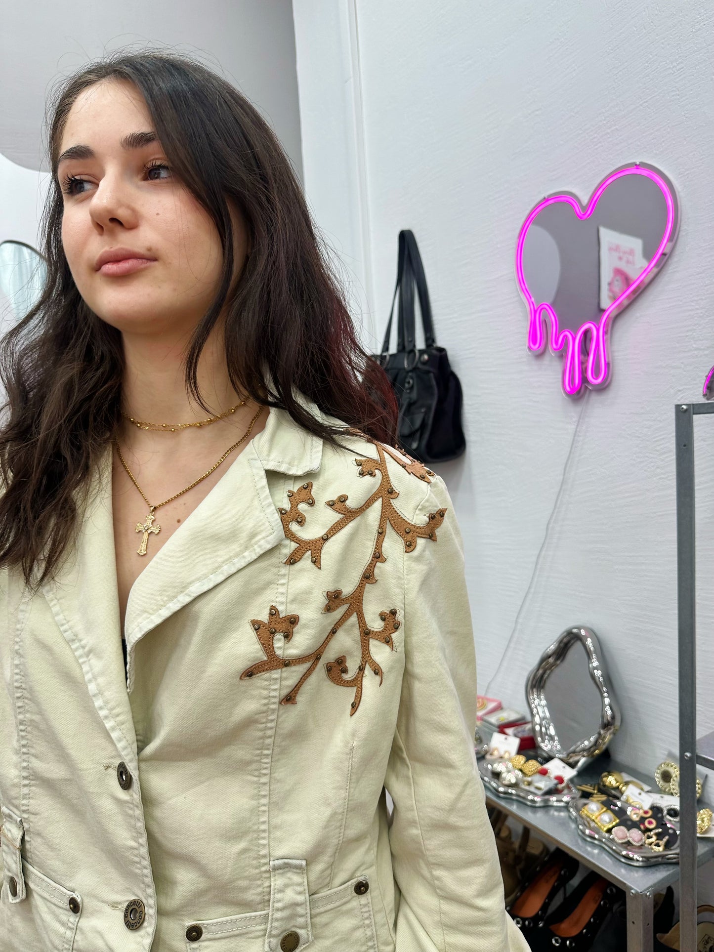 Denim embroidered jacket