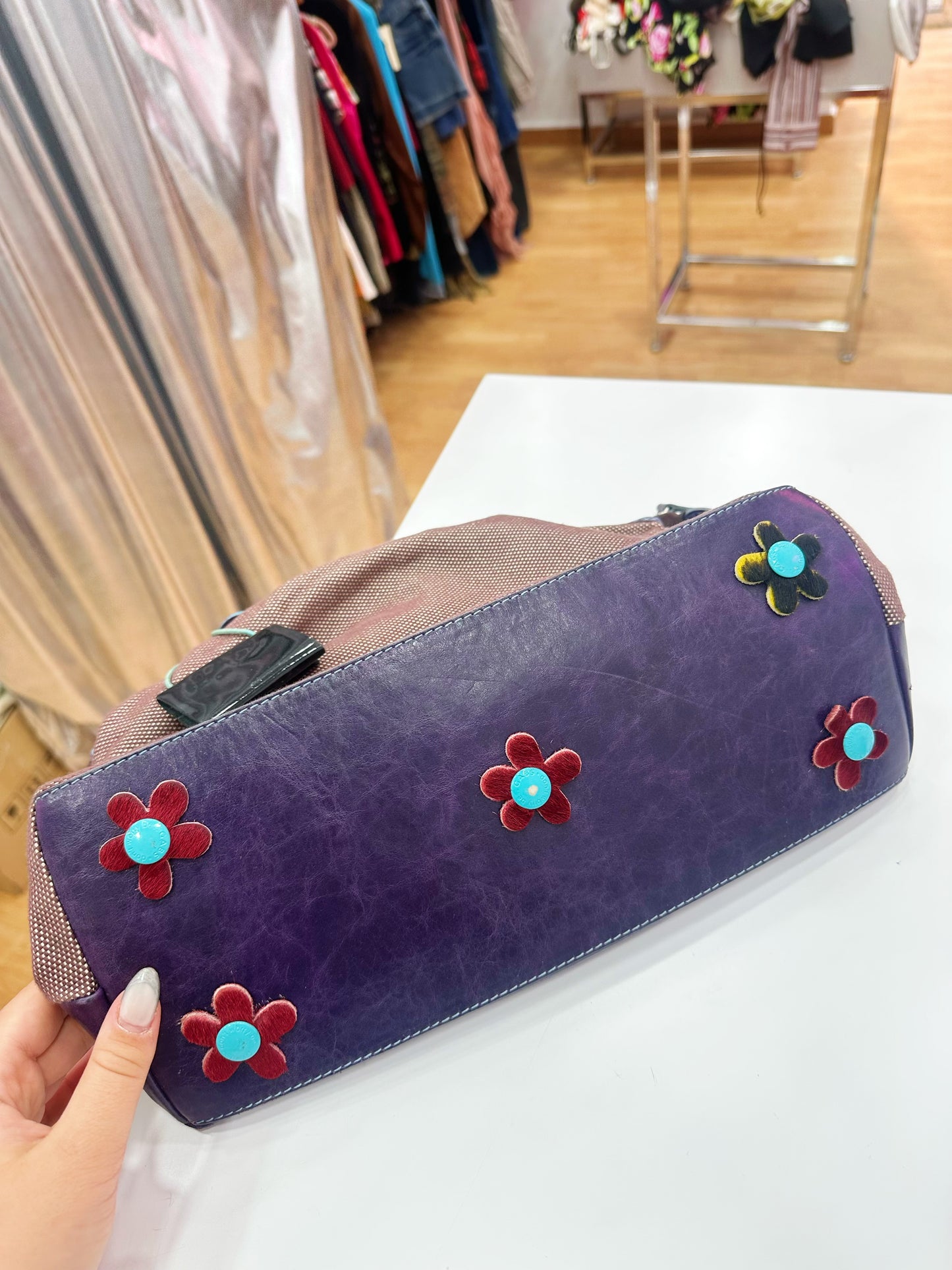 Leather & cloth baguette