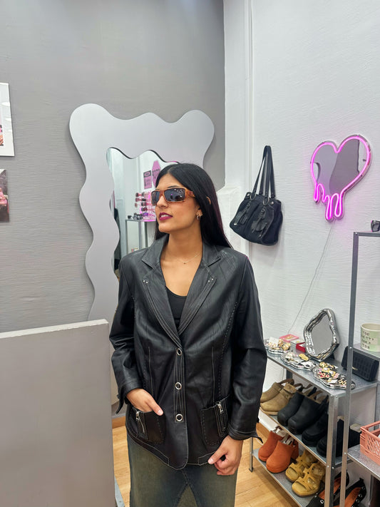 Black leather jacket