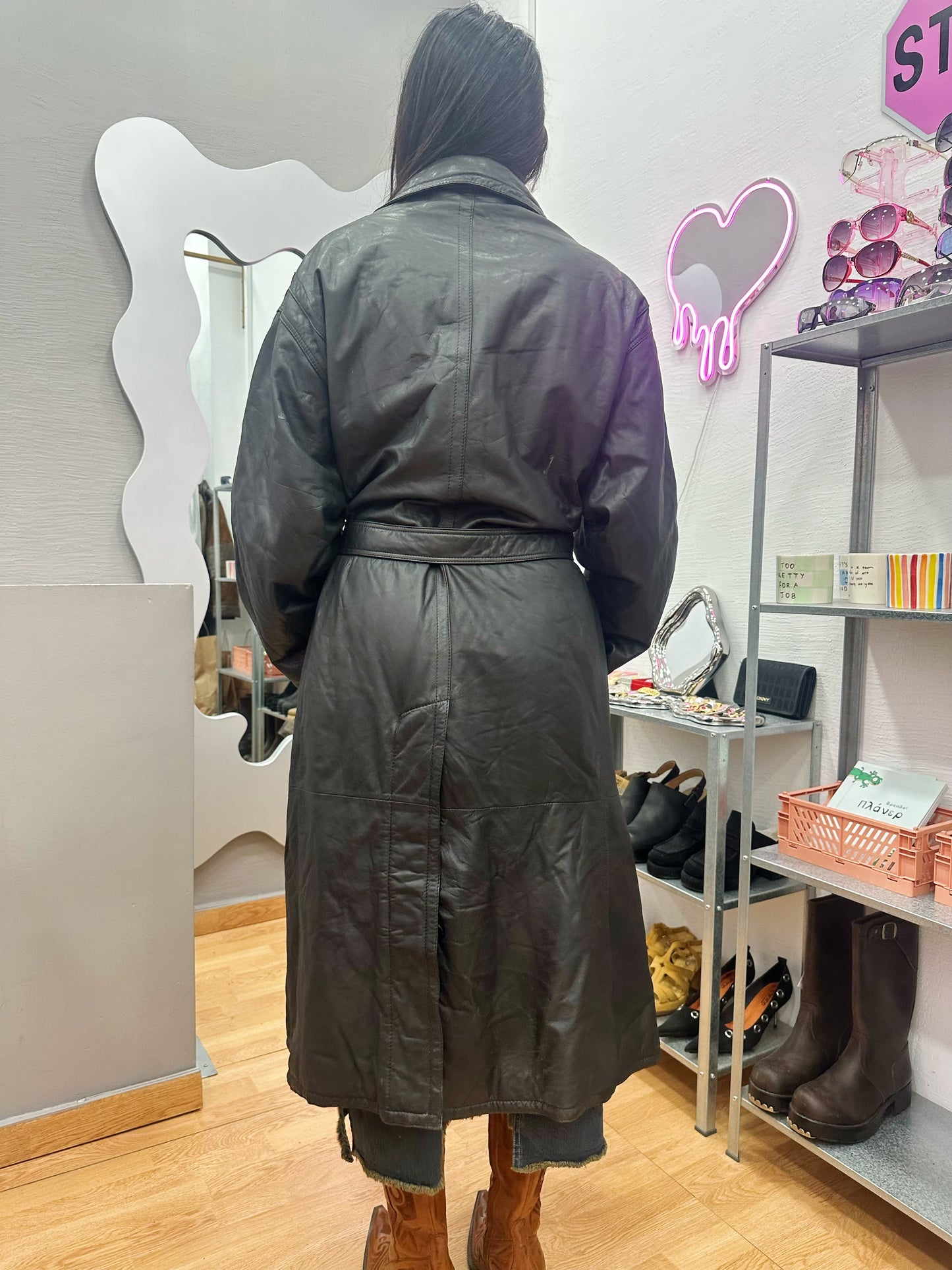 Real leather coat