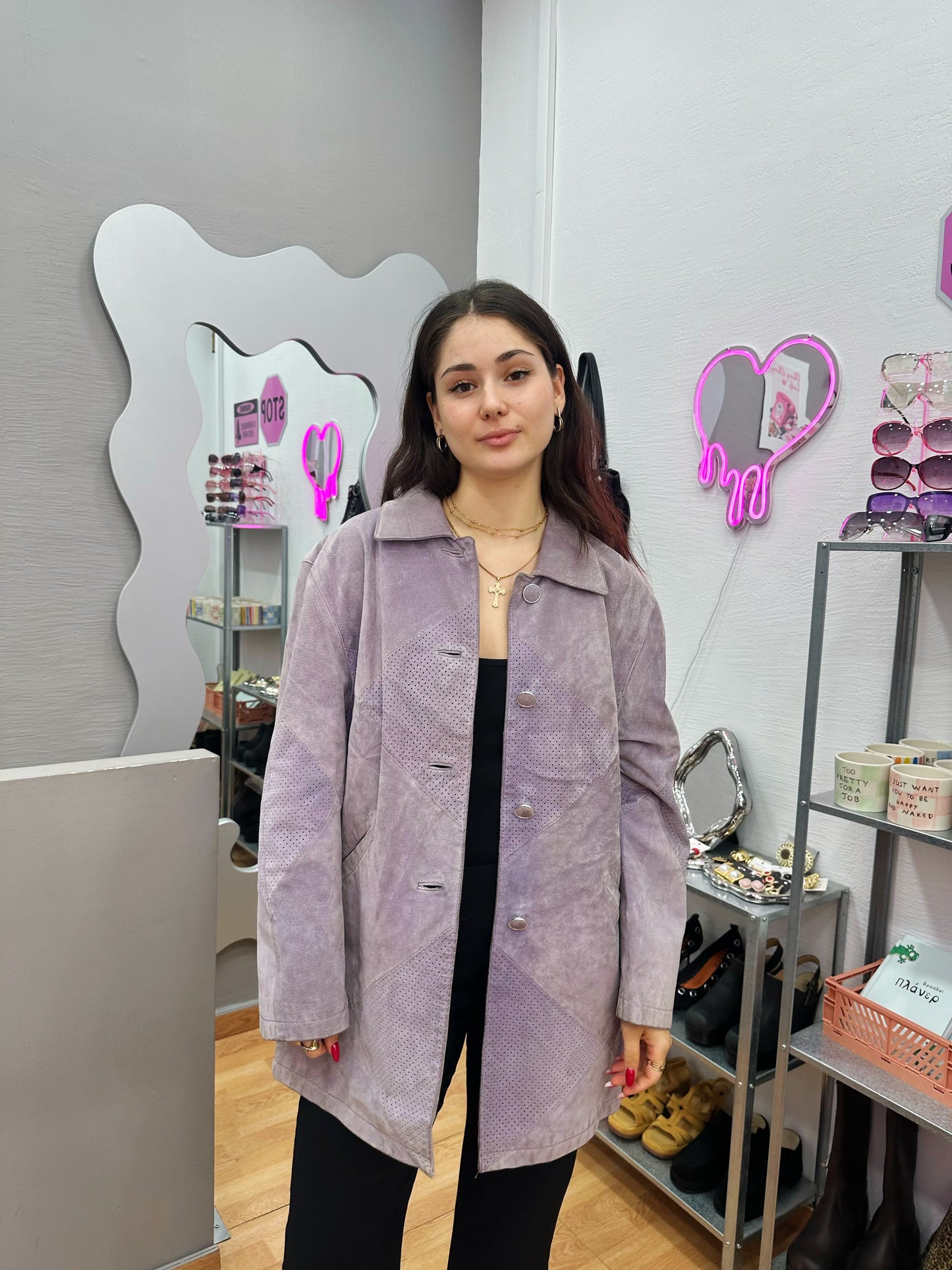 Lilac leather jacket