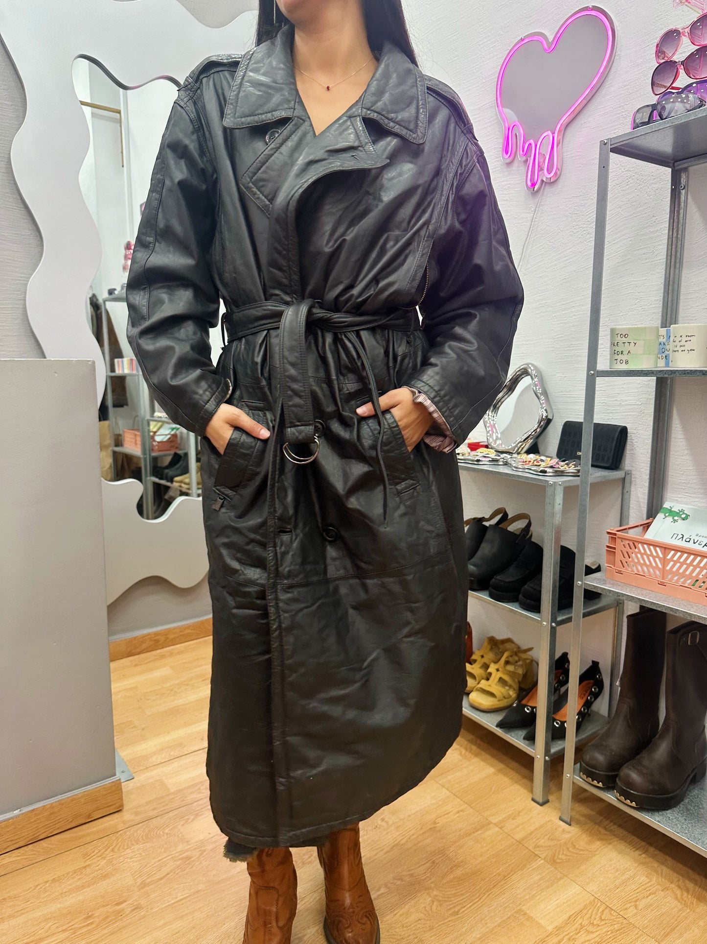 Real leather coat