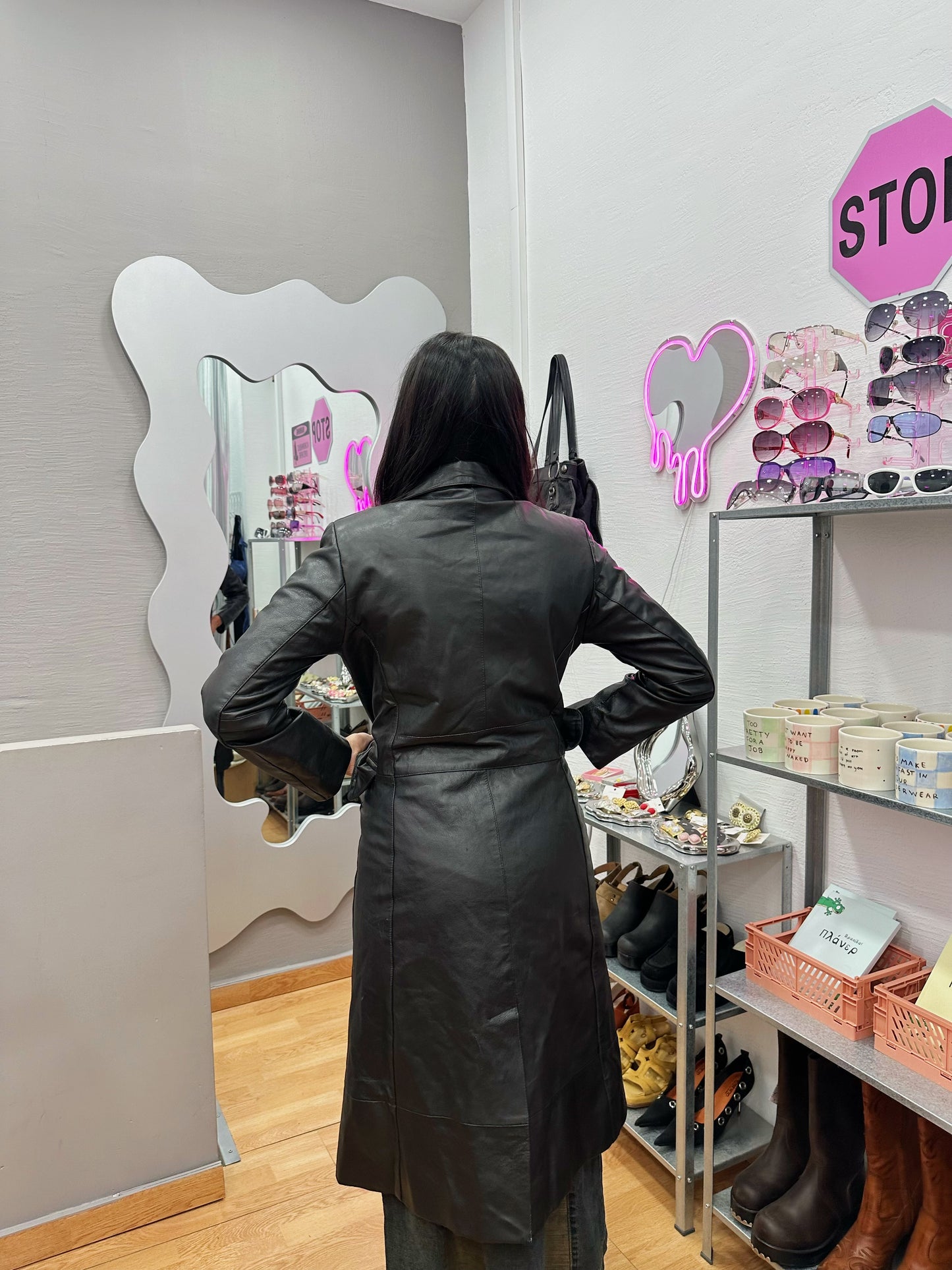 Leather coat