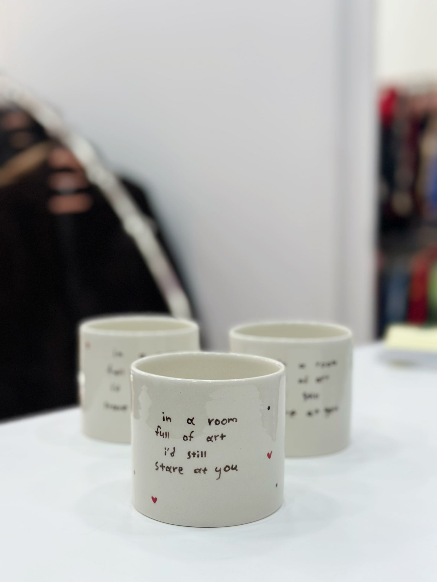 “In a room full of art I’d still stare at you” mug