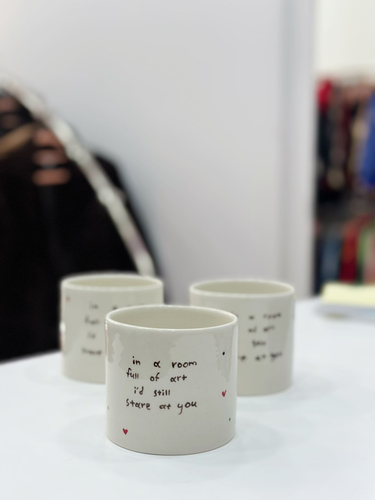 “In a room full of art I’d still stare at you” mug