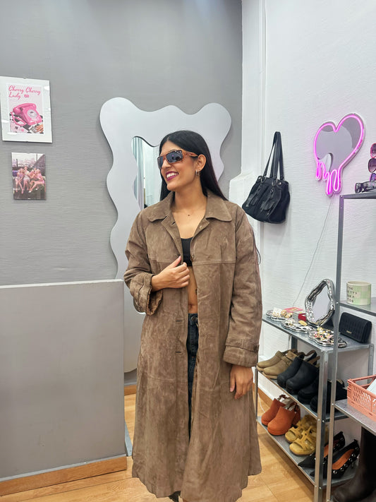 Real leather coat with fur lining
