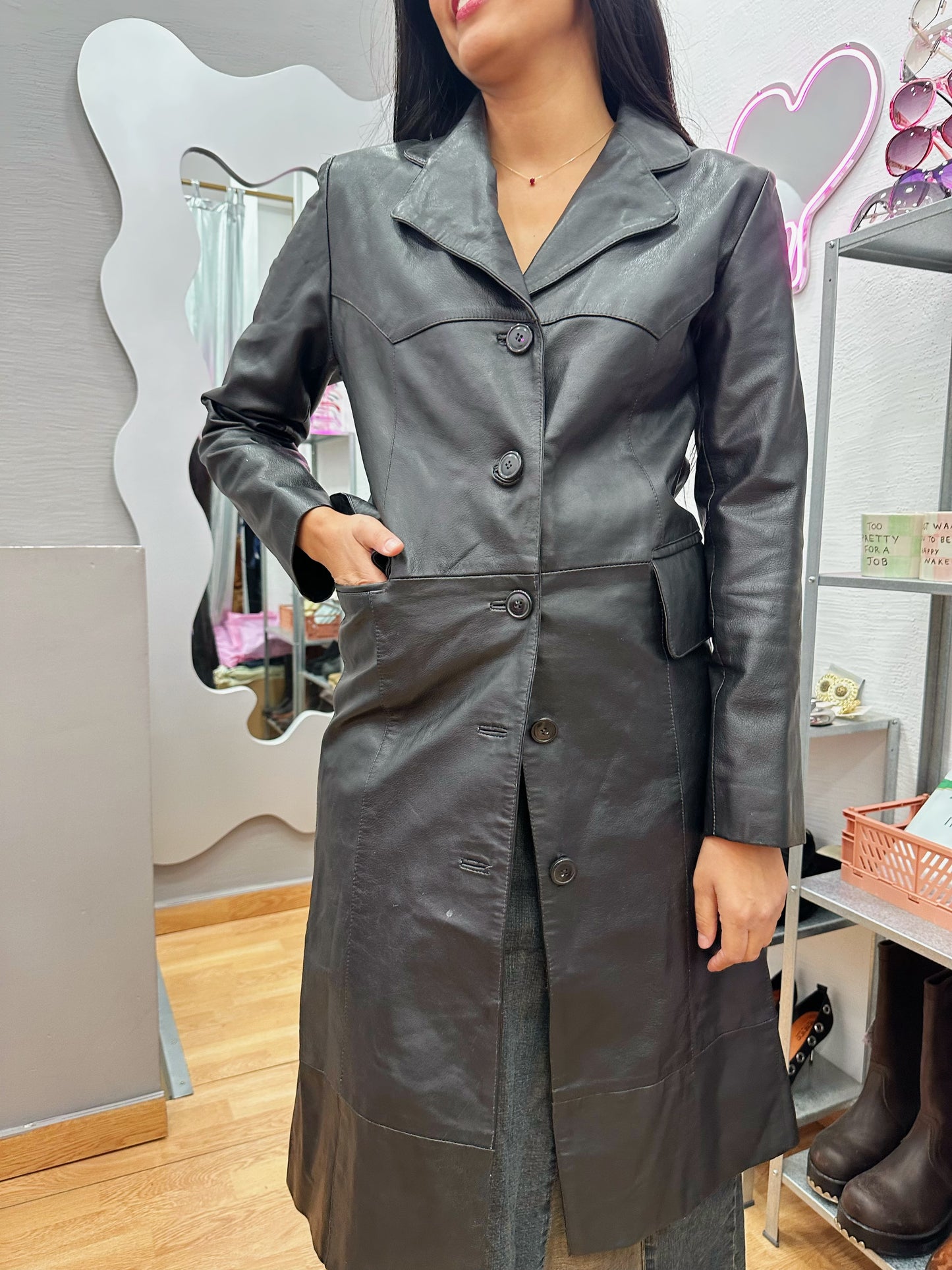 Leather coat