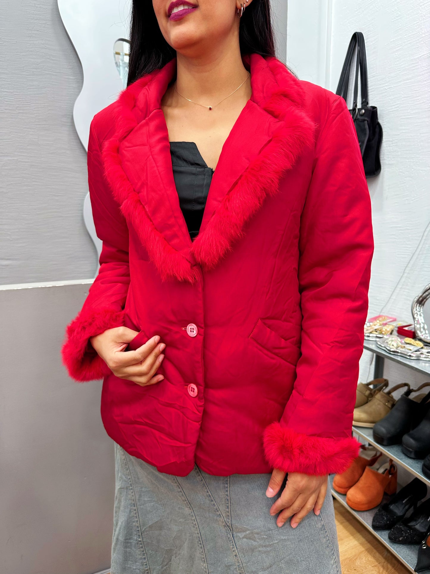Winter jacket with fur details