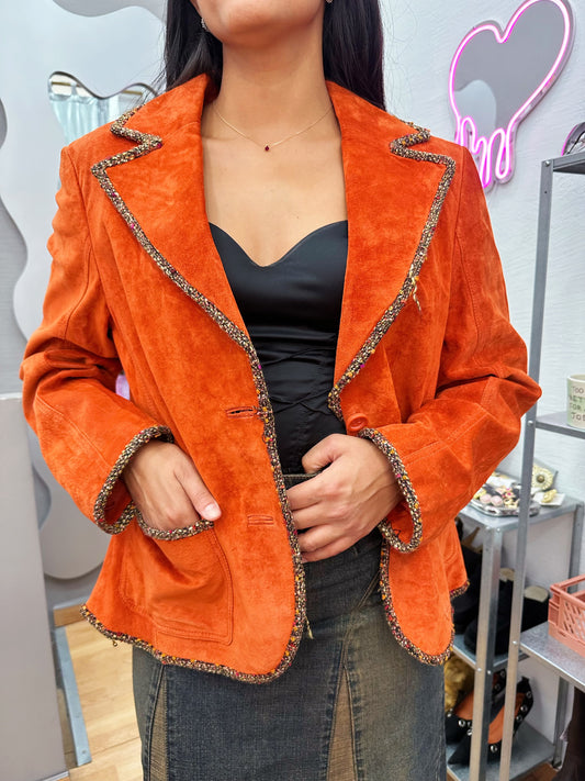 Suede leather jacket