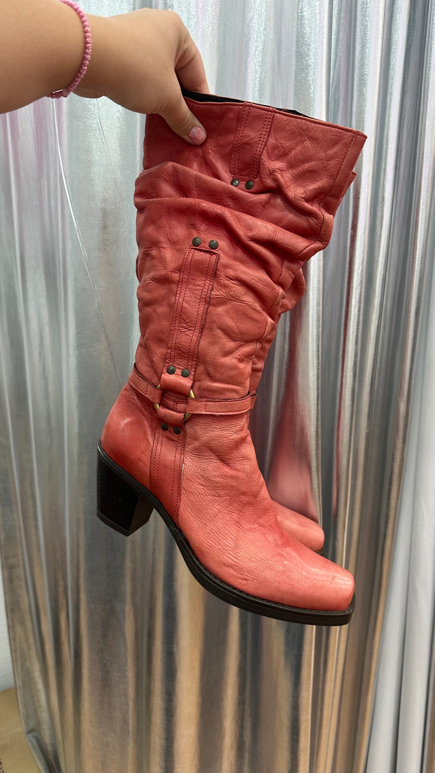 Deadstock real leather boots