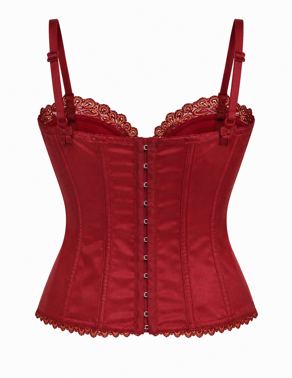 Red embroidered bustier