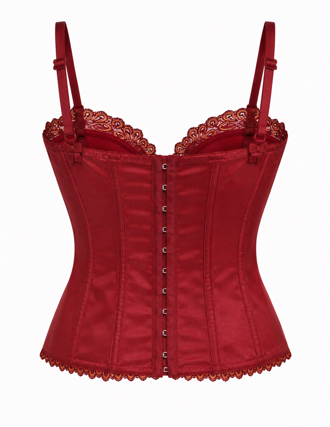 Red embroidered bustier