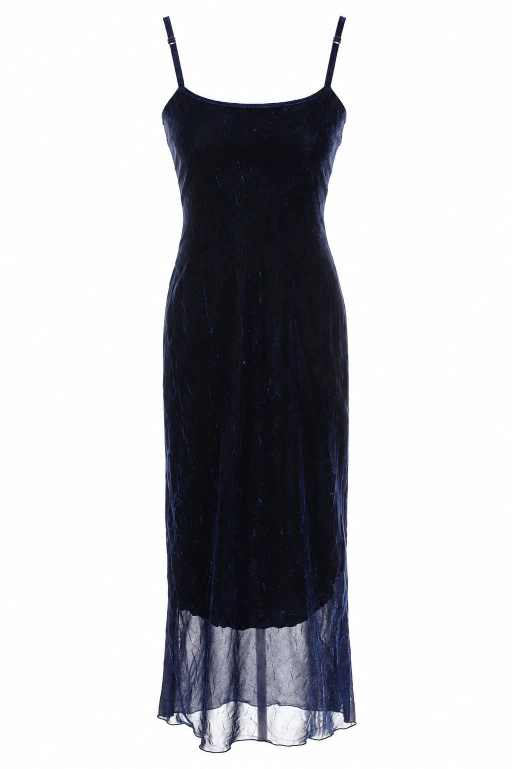 Maxi double layered metallic / shimmery blue dress