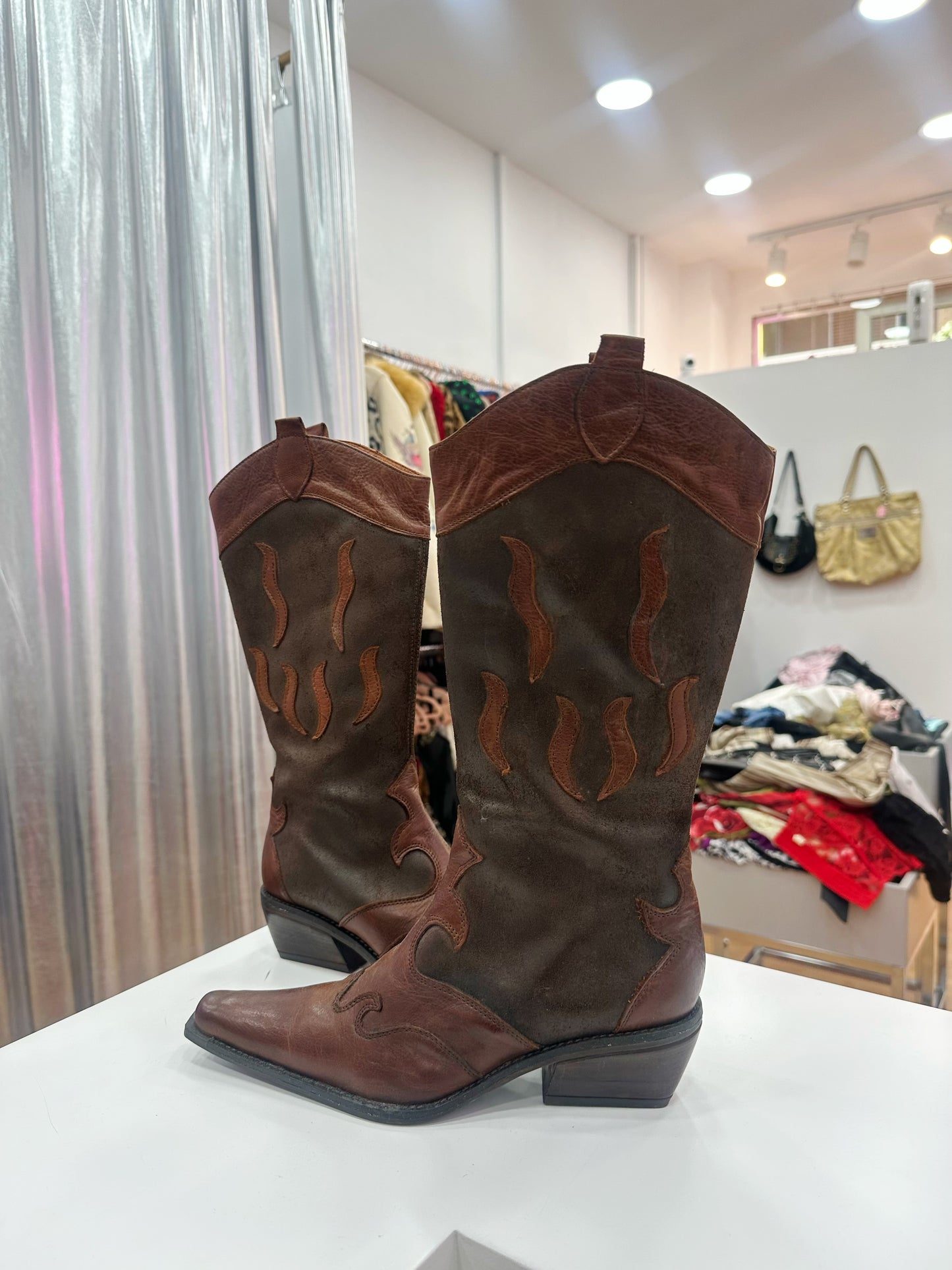 Deadstock leather cowboy boots