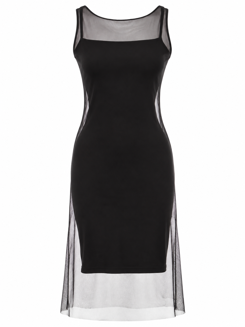 Double layered mini black dress