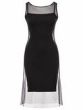 Double layered mini black dress