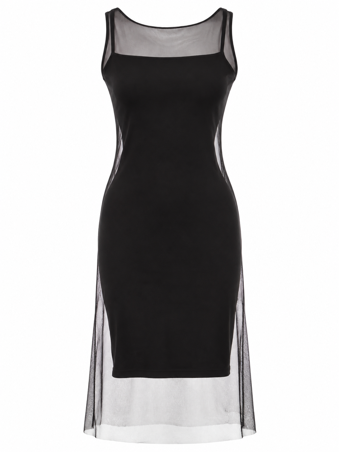Double layered mini black dress