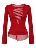 Y2K blouse with mesh details