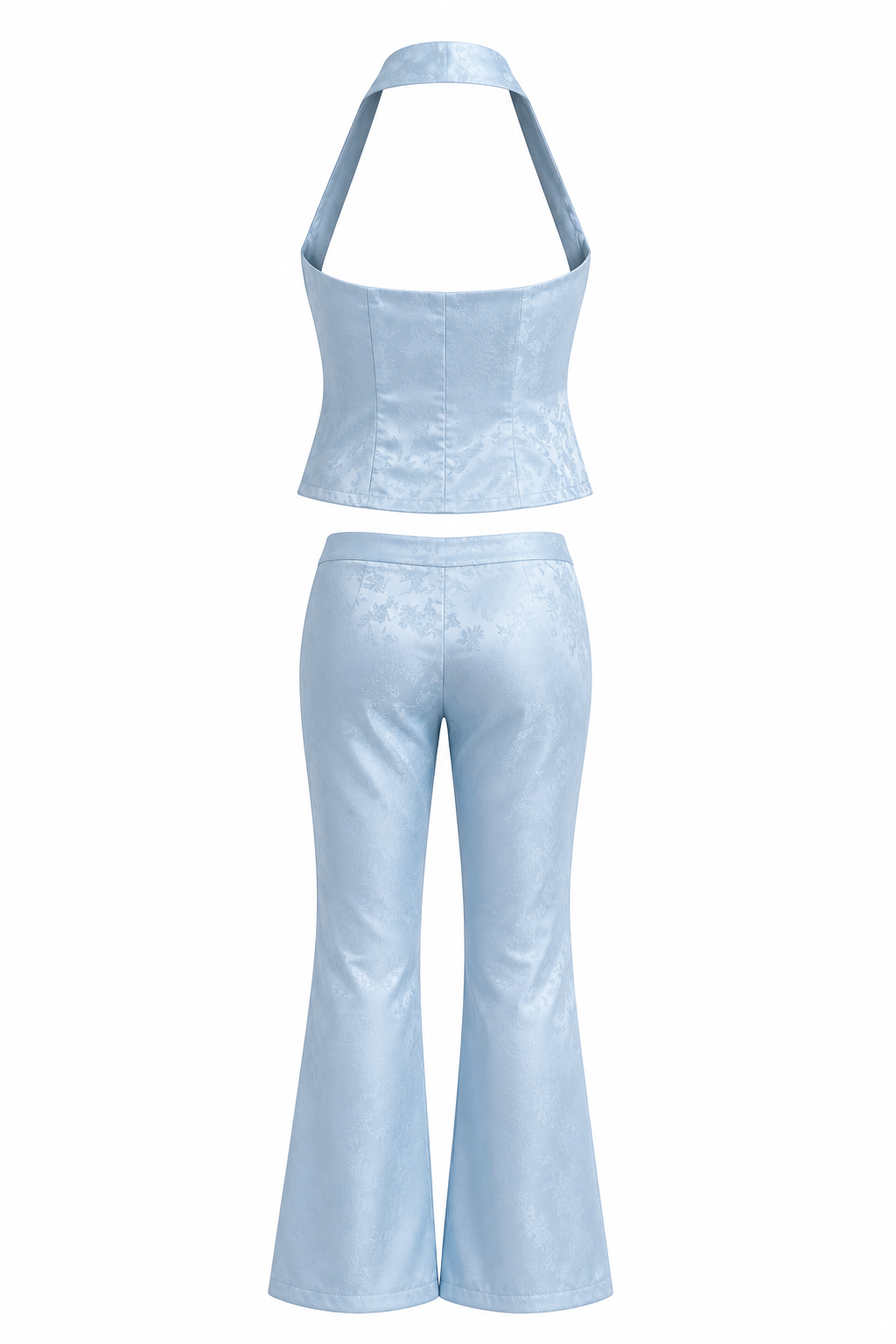 Satin jacquard two piece set