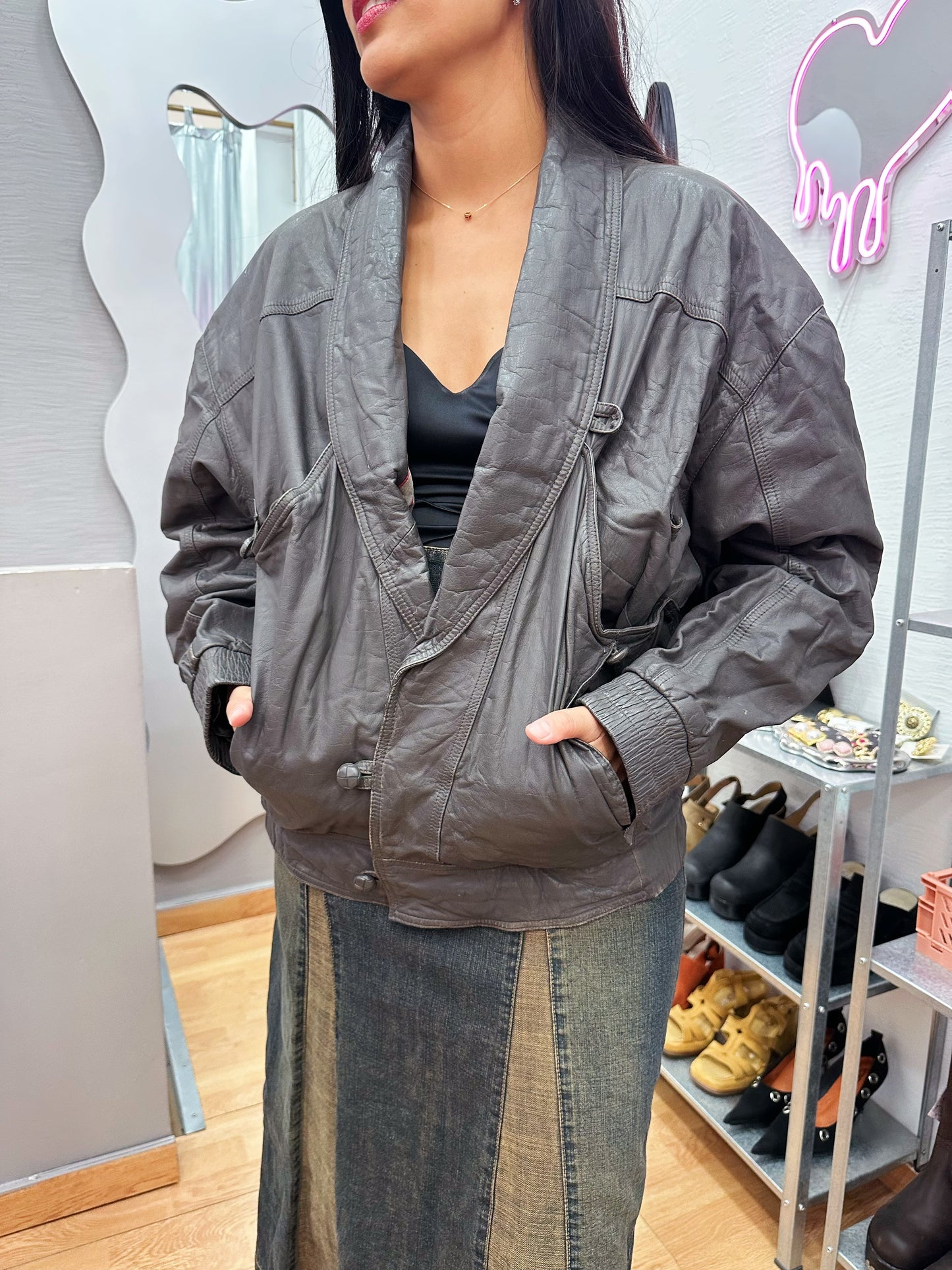 Grey bomber jacket