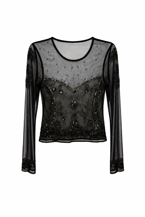 Beaded mesh top
