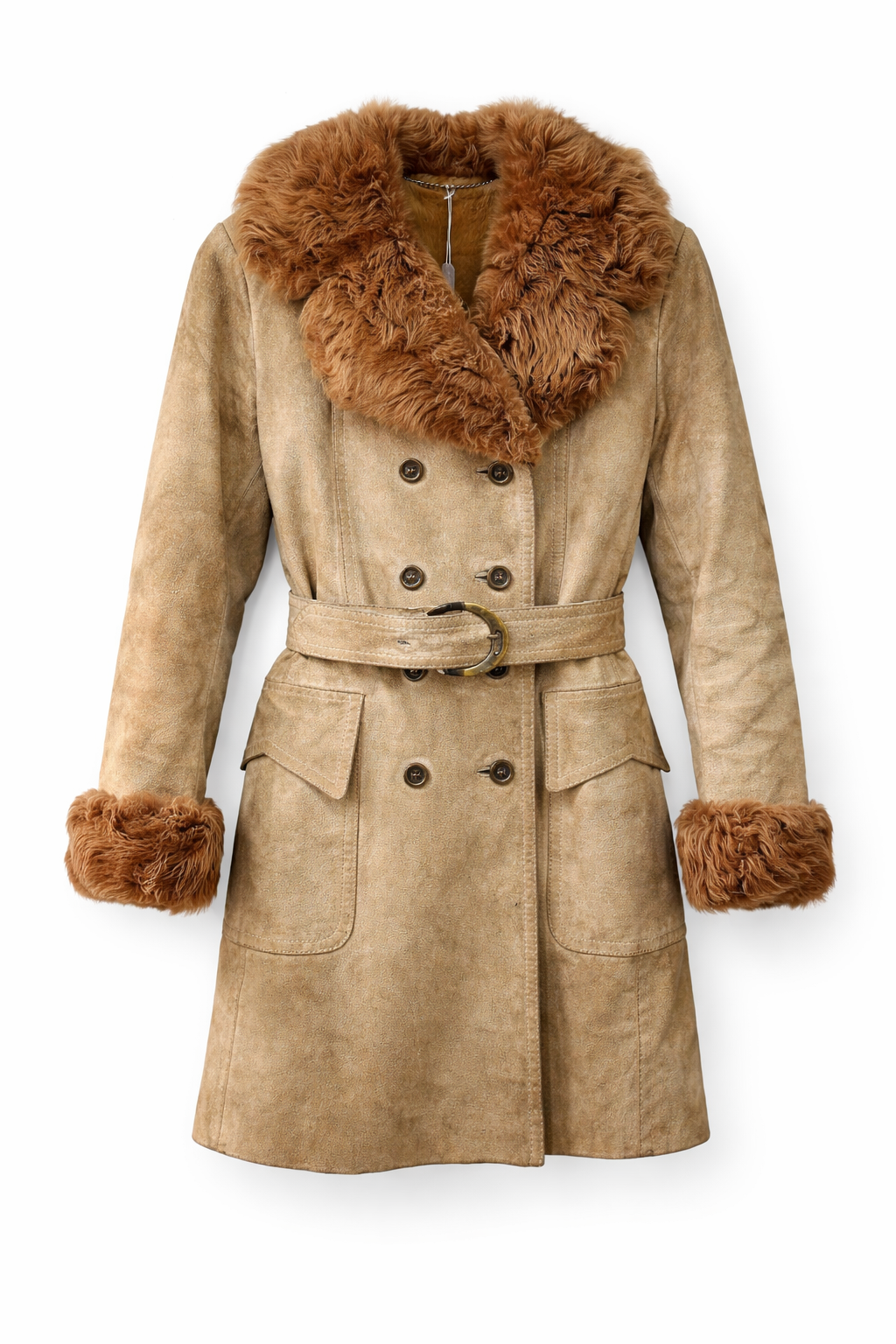 Real leather & fur coat