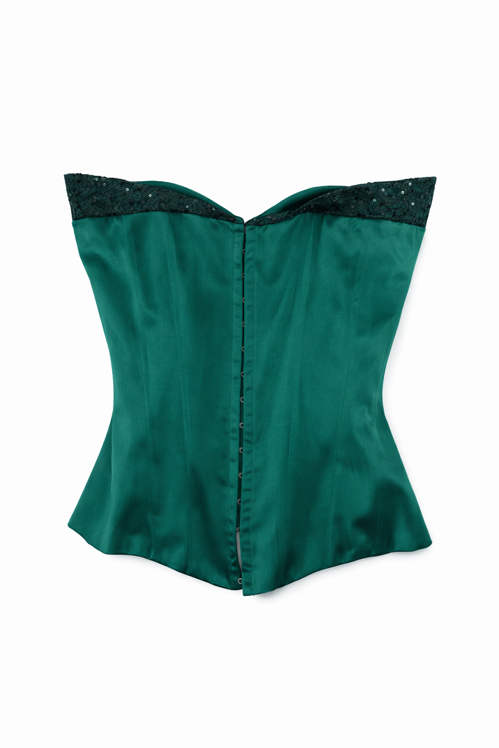 Satin corset with sequin details