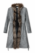 Real leather & fur coat