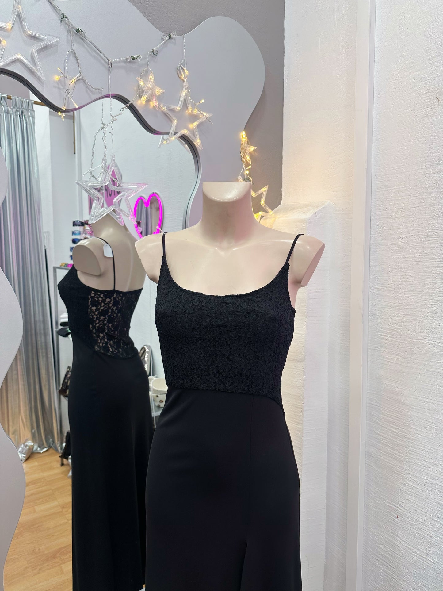 90s strappy dress with lace