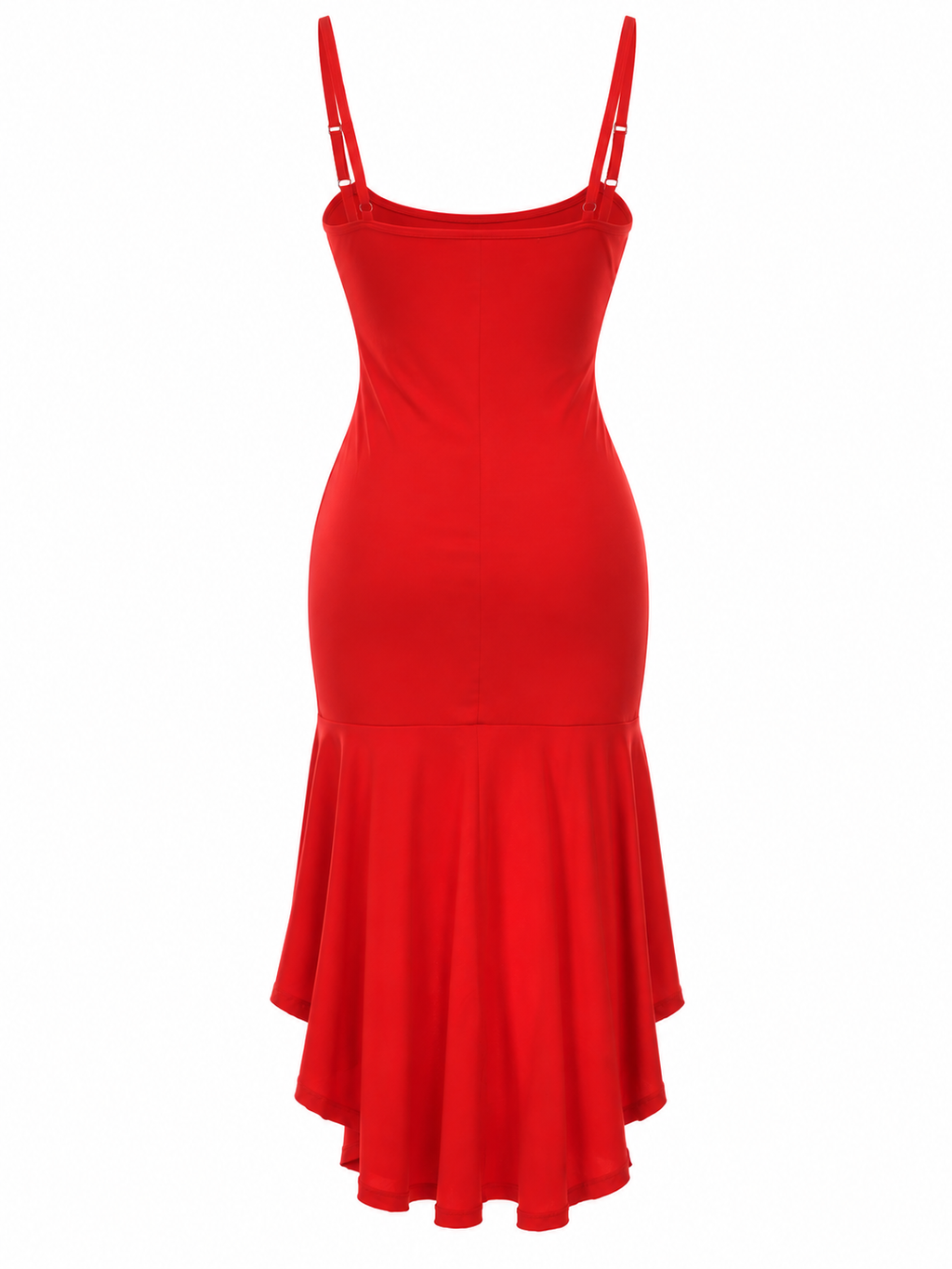 Asymmetrical red dress
