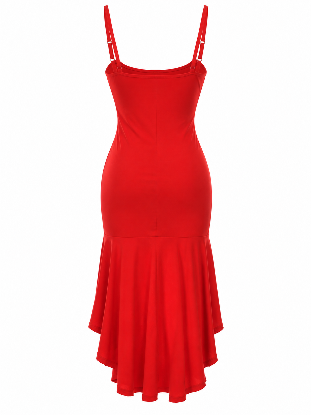 Asymmetrical red dress